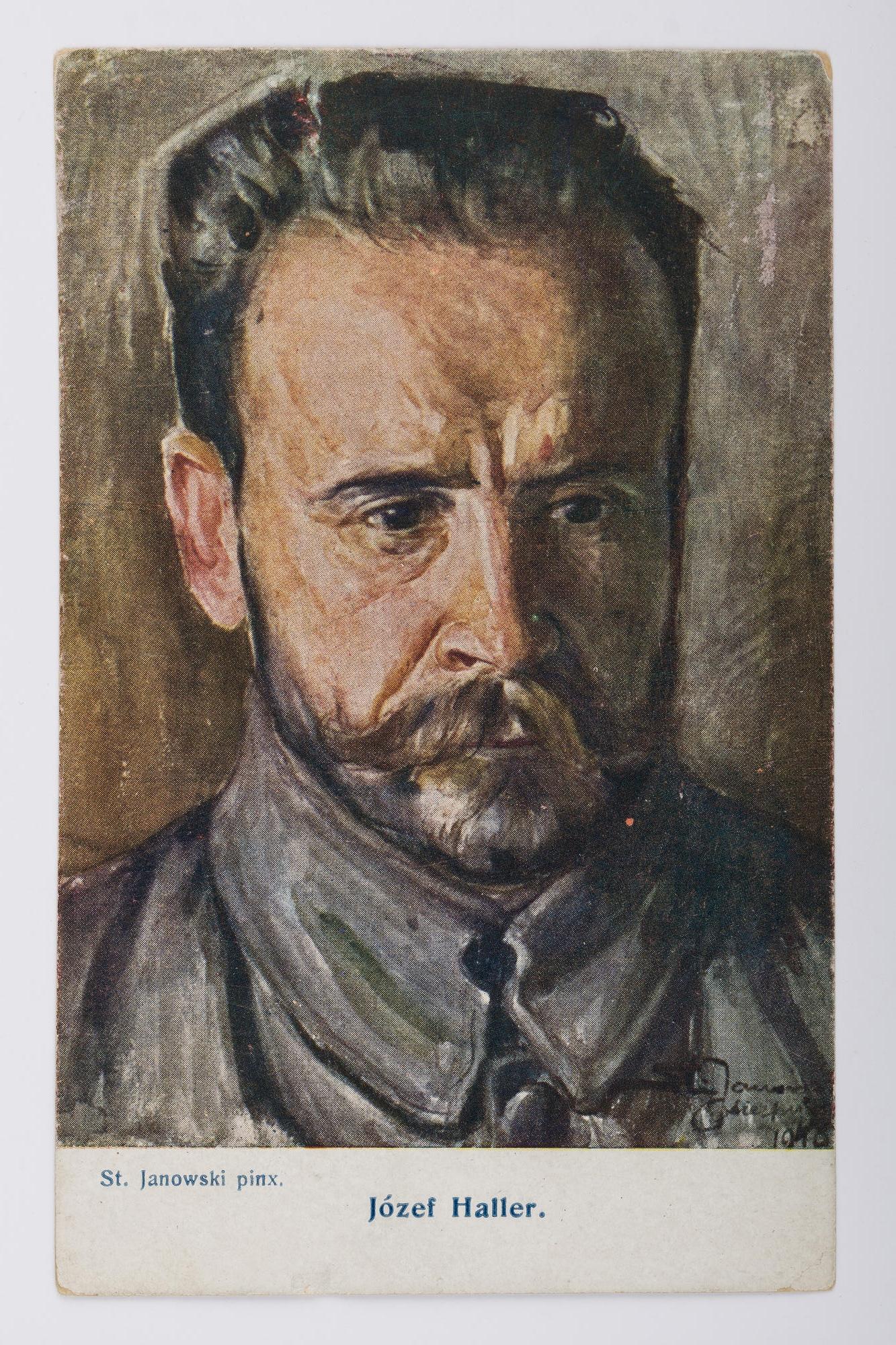 Karta pocztowa: Portret, Józef Haller, kliknięcie na zdjęcie spowoduje jego powiększenie
