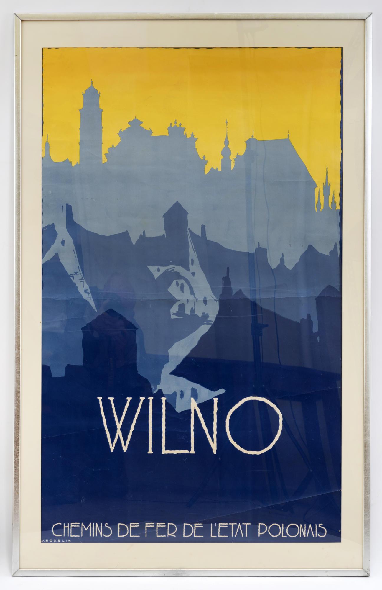 Plakat: Wilno.Chemins de fer de l'etat Polonais, kliknięcie na zdjęcie spowoduje jego powiększenie